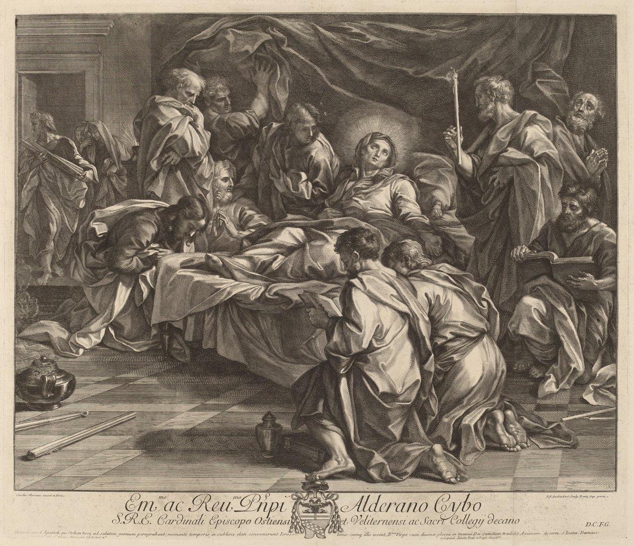Jungfruns död av Robert van Audenaerd after Carlo Maratta