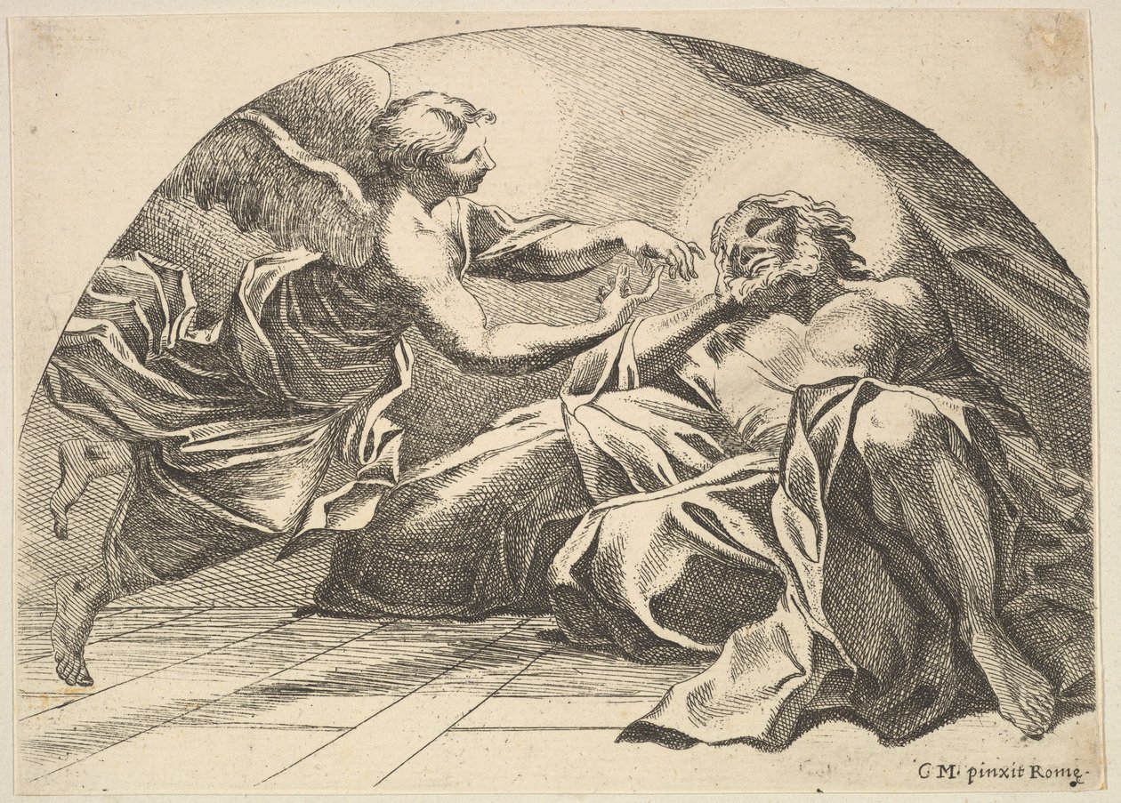 Ängel som visar sig för Peter i fängelset, 1680-1743. av Robert van Audenaerde