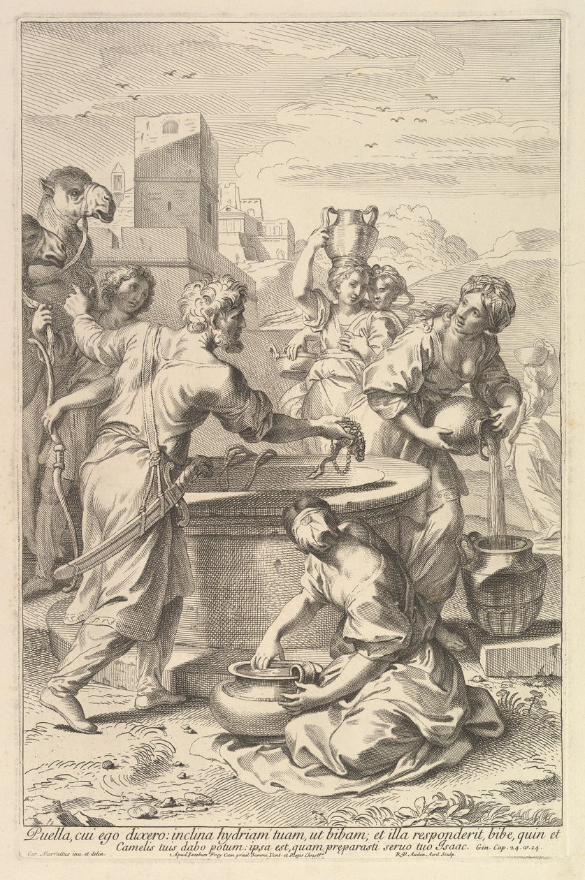 Rebecca och Eliezer. av Robert van Audenaerde