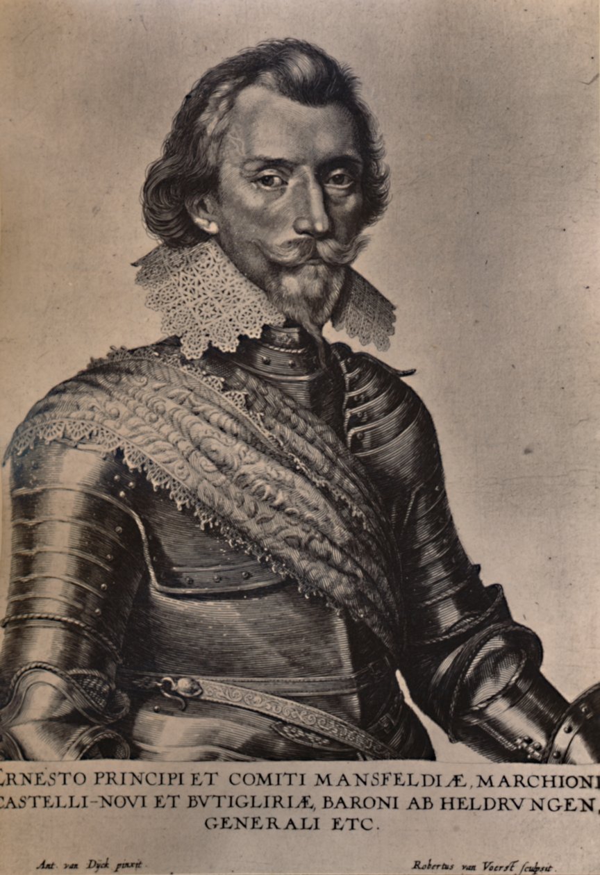 Greve Ernst von Mansfeld, tysk general från trettioåriga kriget, 1600-talet 1894 av Robert van Voerst