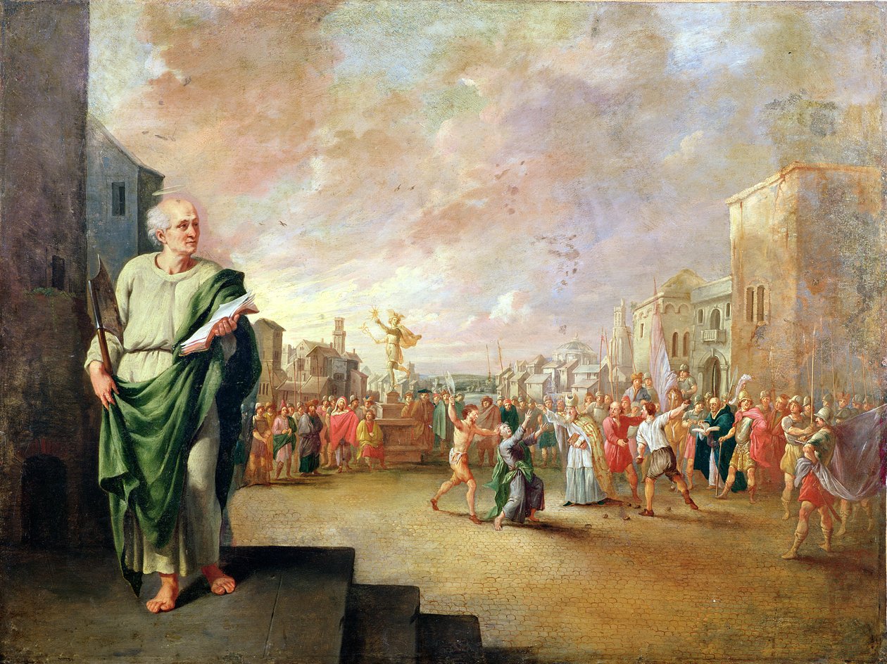 St. Matthias (olja på koppar) av Robert van den Hoecke