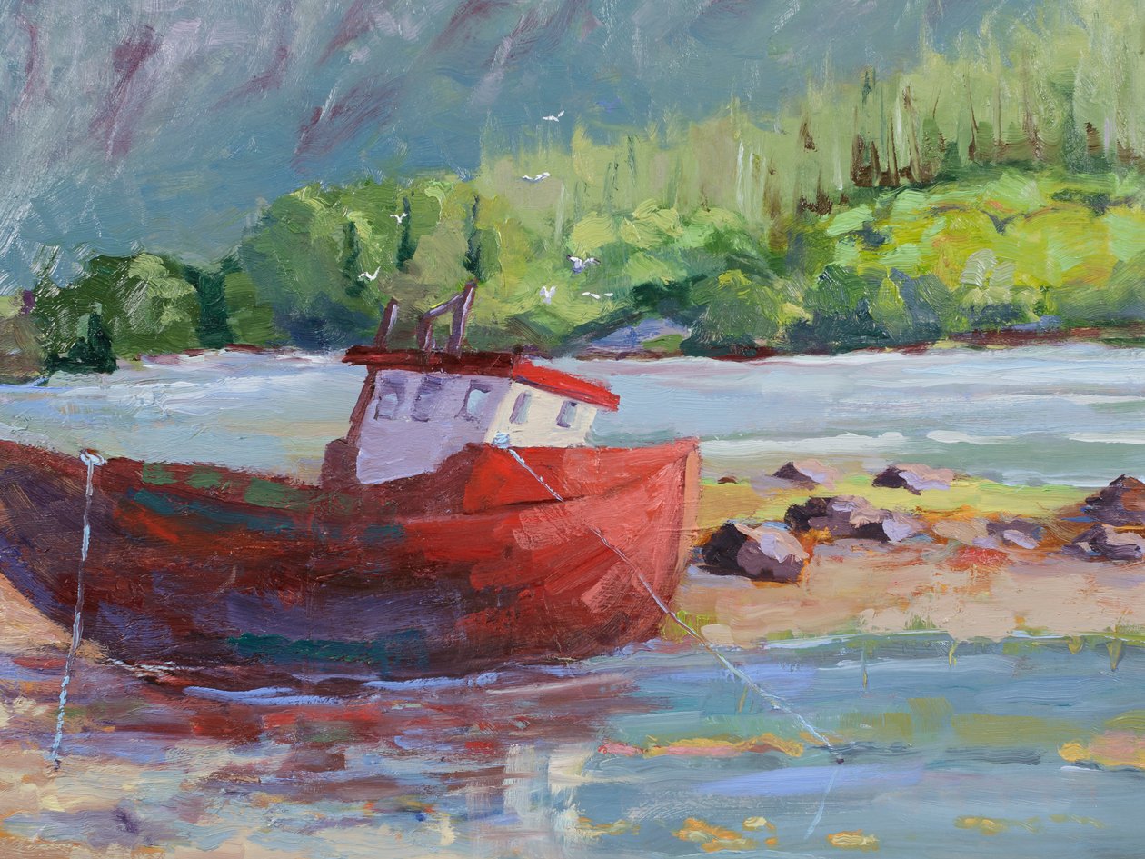 Beached, 2023 (olja på pannå) av Roberta Murray