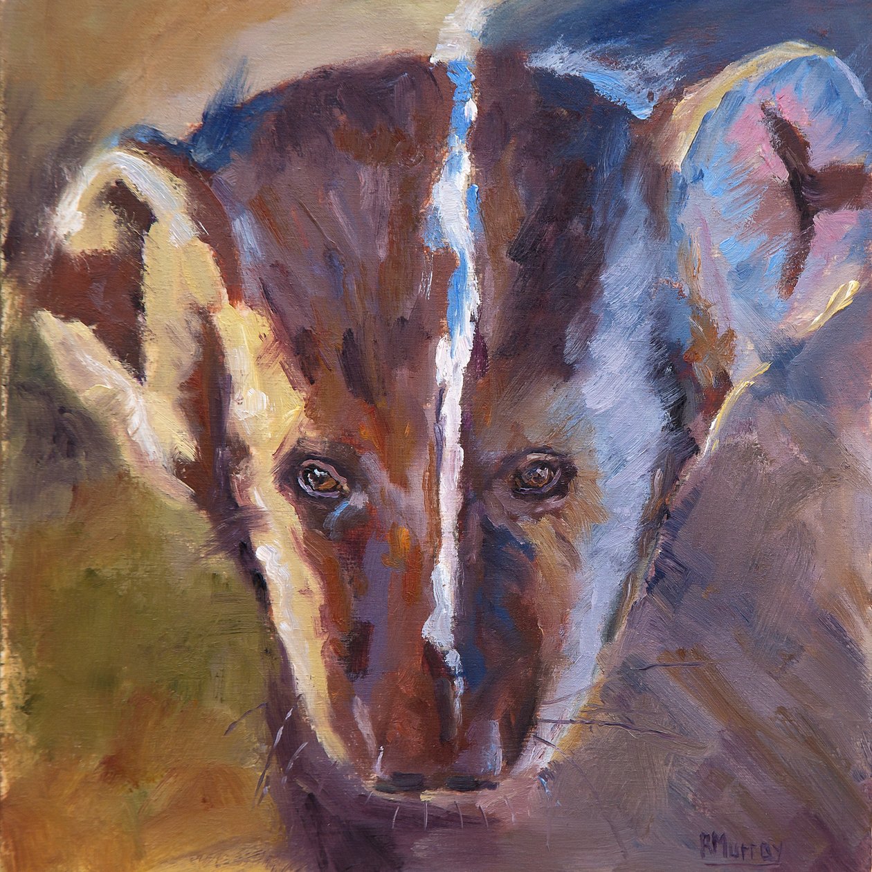 Feisty Friend, 2019 (olja på pannå) av Roberta Murray