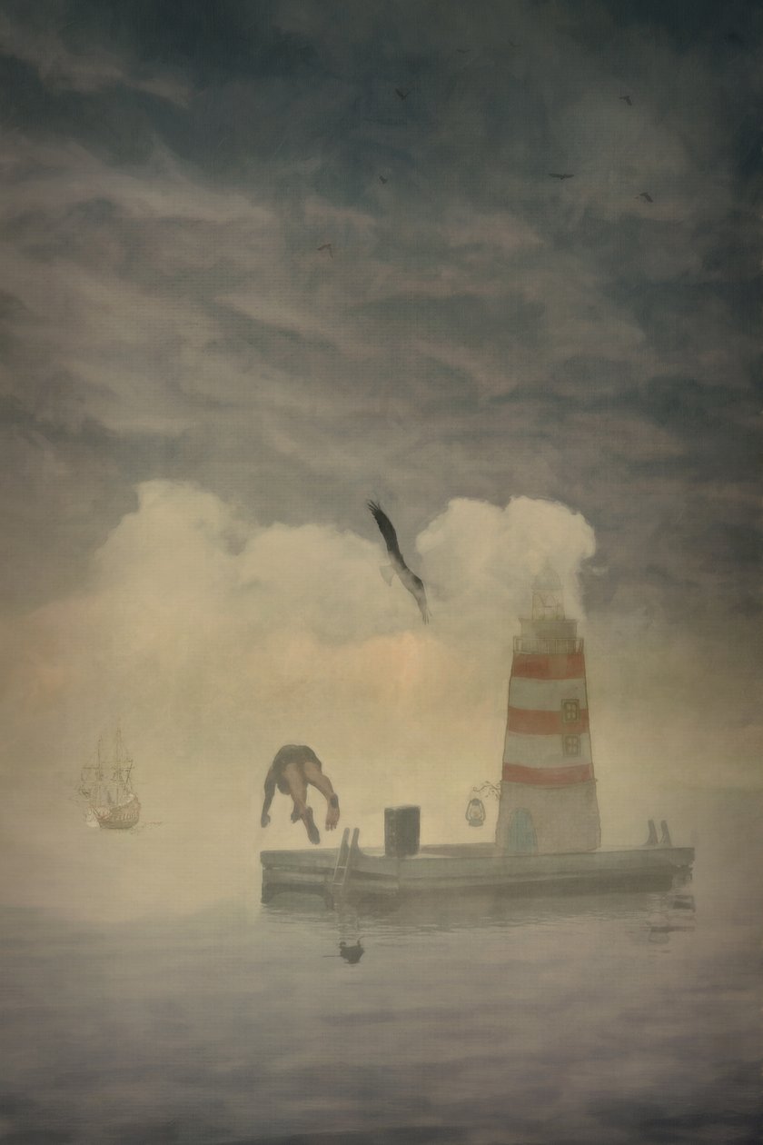 Fiskdykare, 2022 (digital) av Roberta Murray