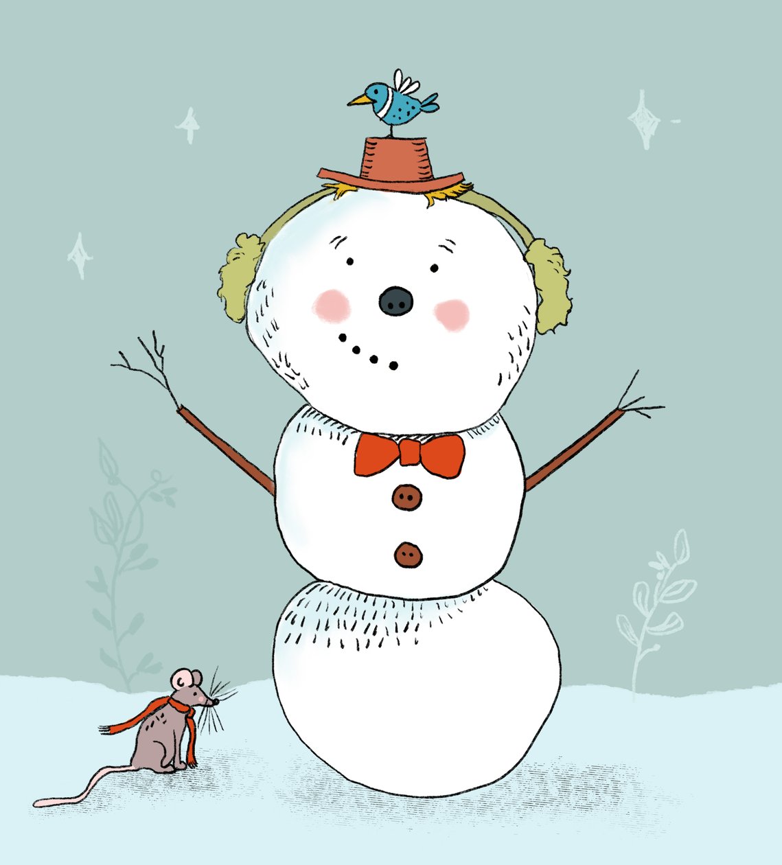 Stjärnklar snögubbe, 2019 (digital) av Roberta Murray