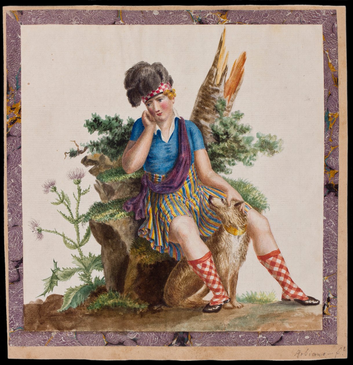 A Highlander, ca 1820 (wc på papper) av Robiano