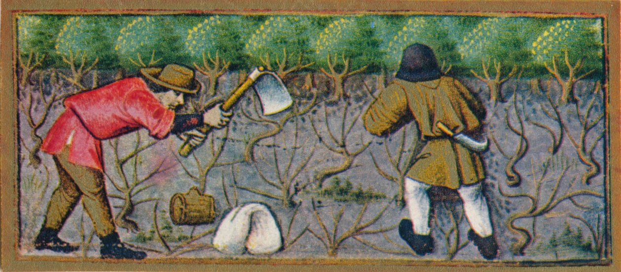 Mars - arbetar i vingården, 1400-talet, 1939. av Robinet Testard