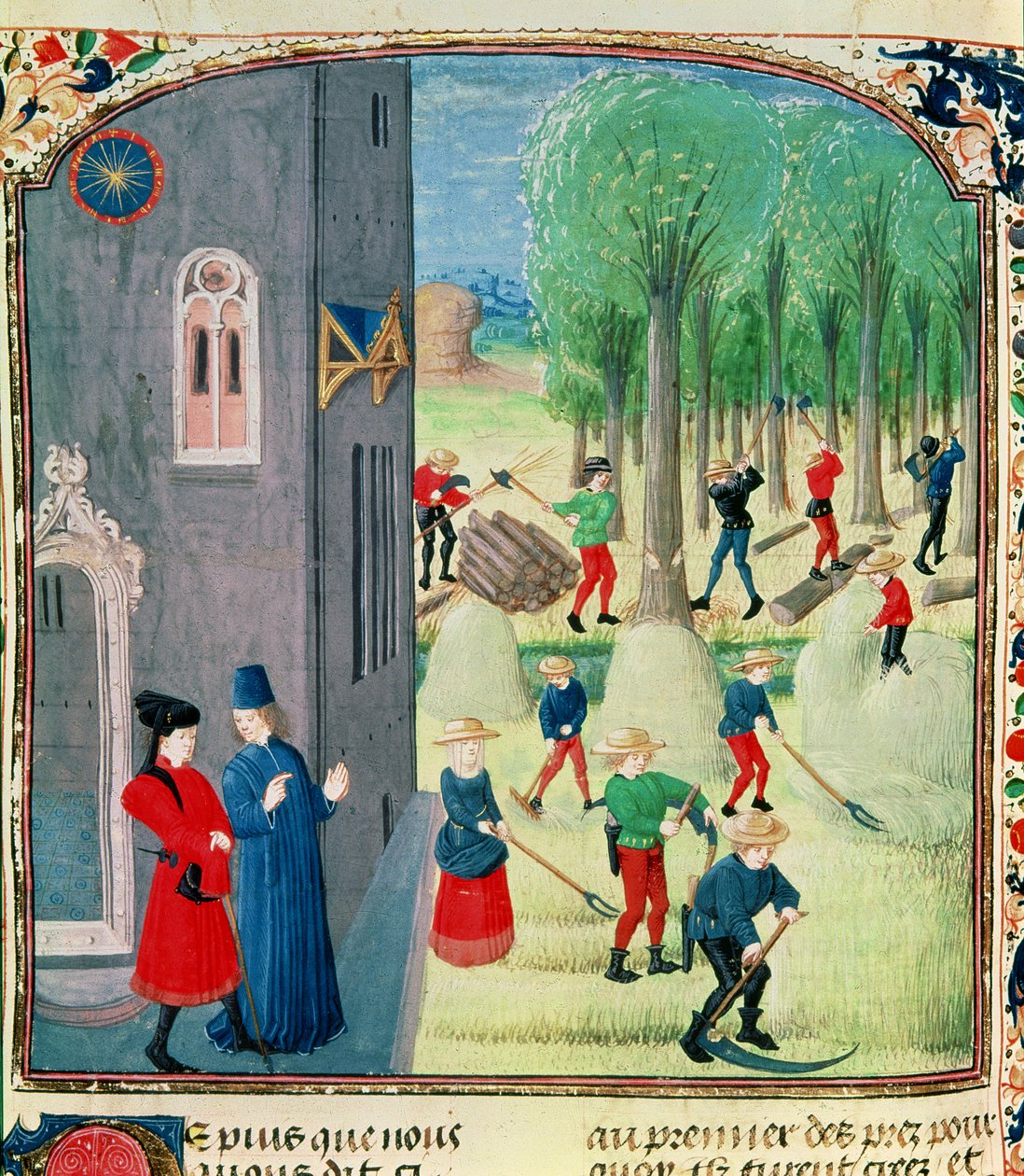 Ms. Lat 1173 Höslagning och trähuggning, från Charles d