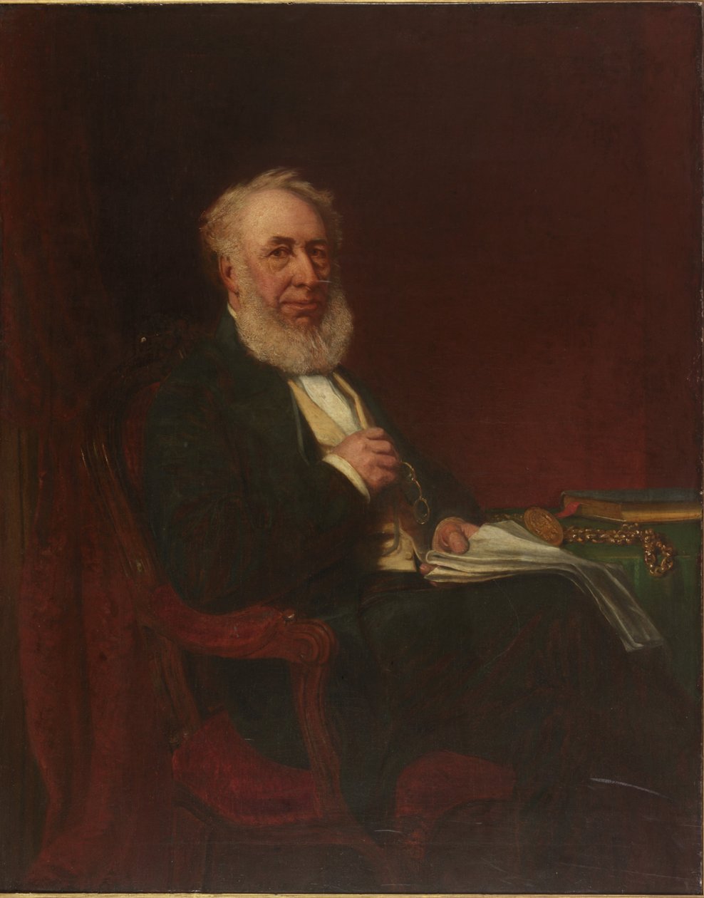 Porträtt av Alderman Terrot Glover (olja ombord) av Robinson (style of) Elliott