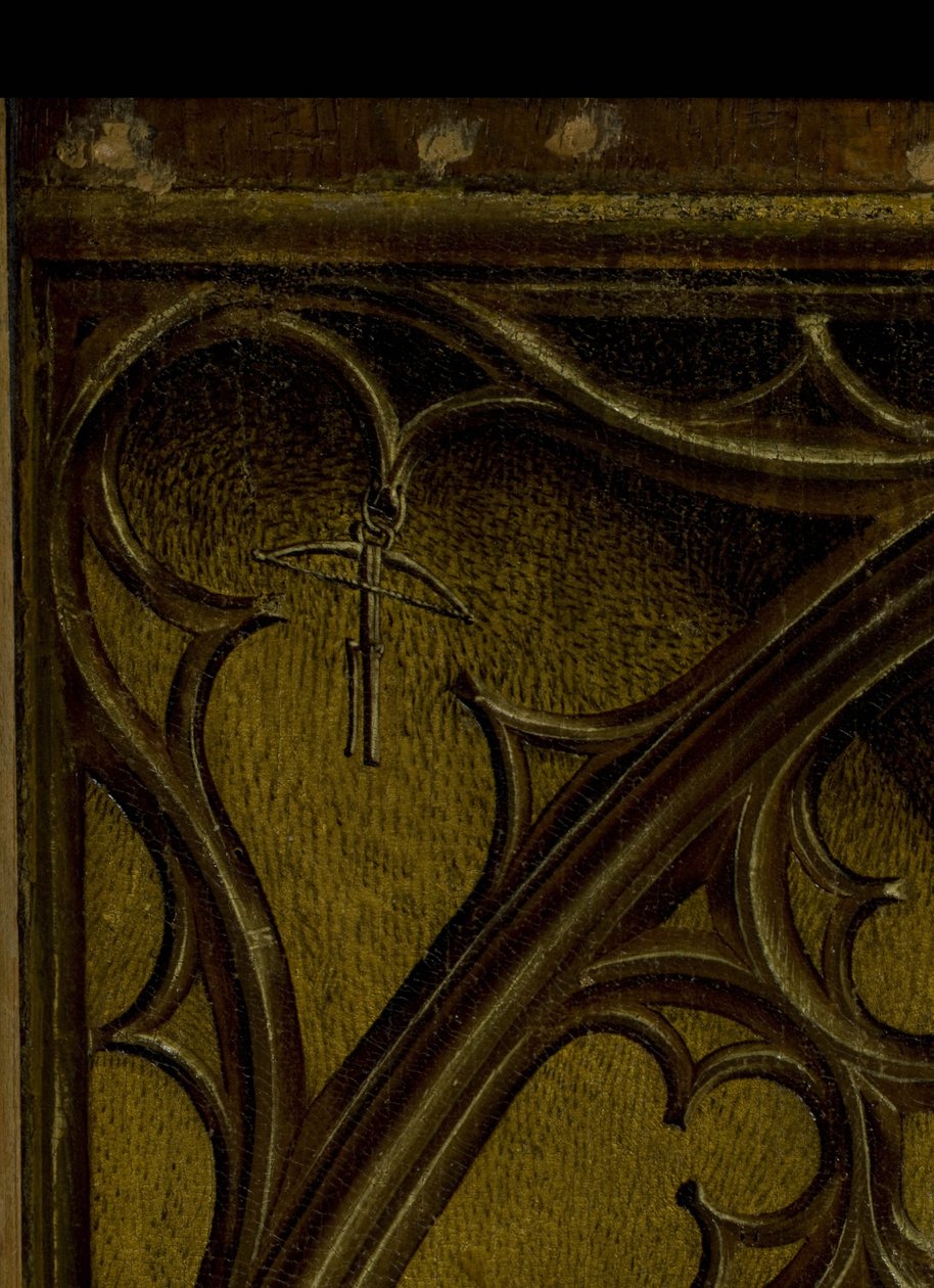 Detalj av tracery i huvuddelen av nedstigningen från korset av av Rodgier van der Weyden