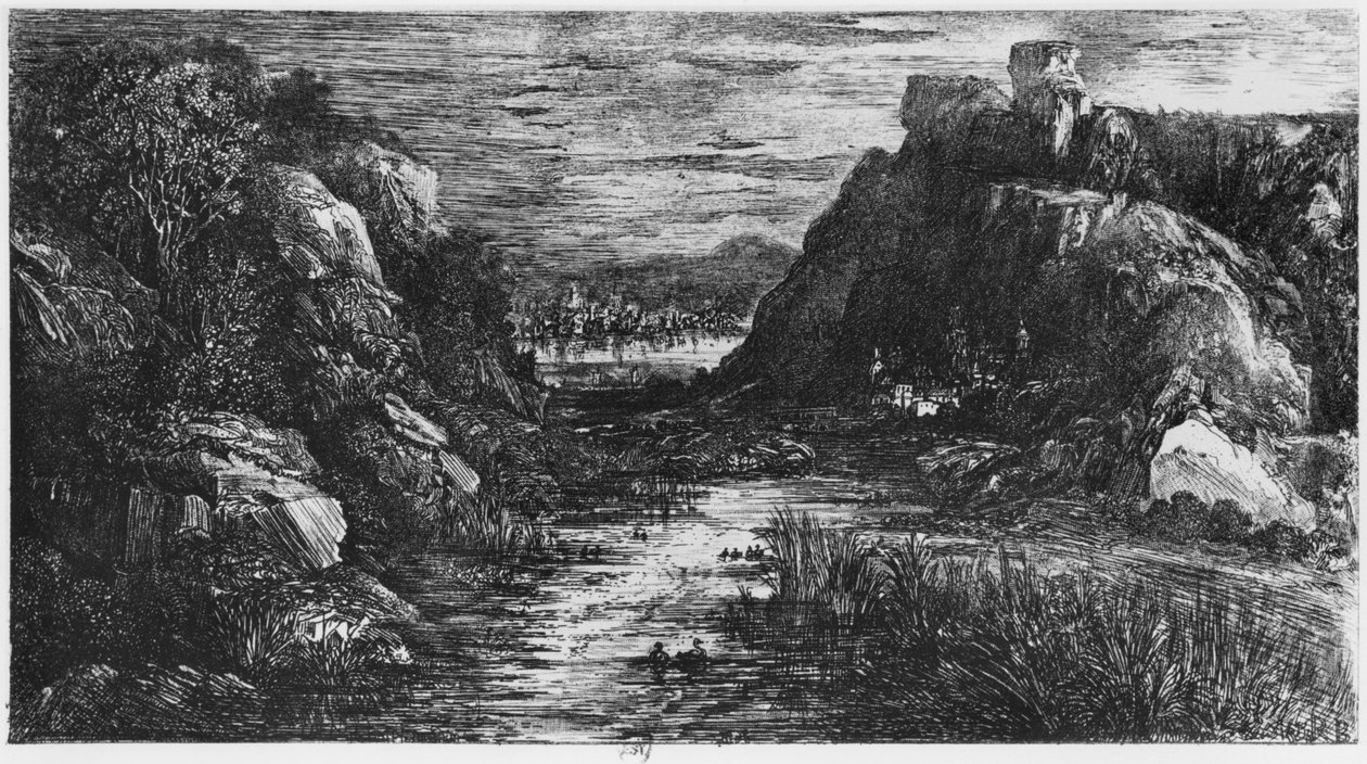 Landskapet bakom föroreningen, 1871 av Rodolphe Bresdin