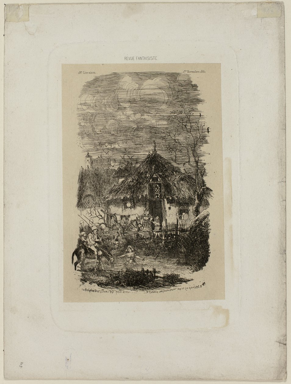 Farm Cottage, från Revue Fantaisiste av Rodolphe Bresdin