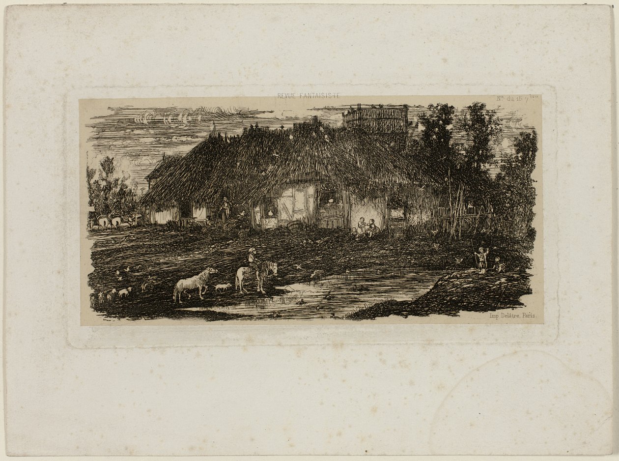 Gårdsgård, från Revue Fantaisiste av Rodolphe Bresdin