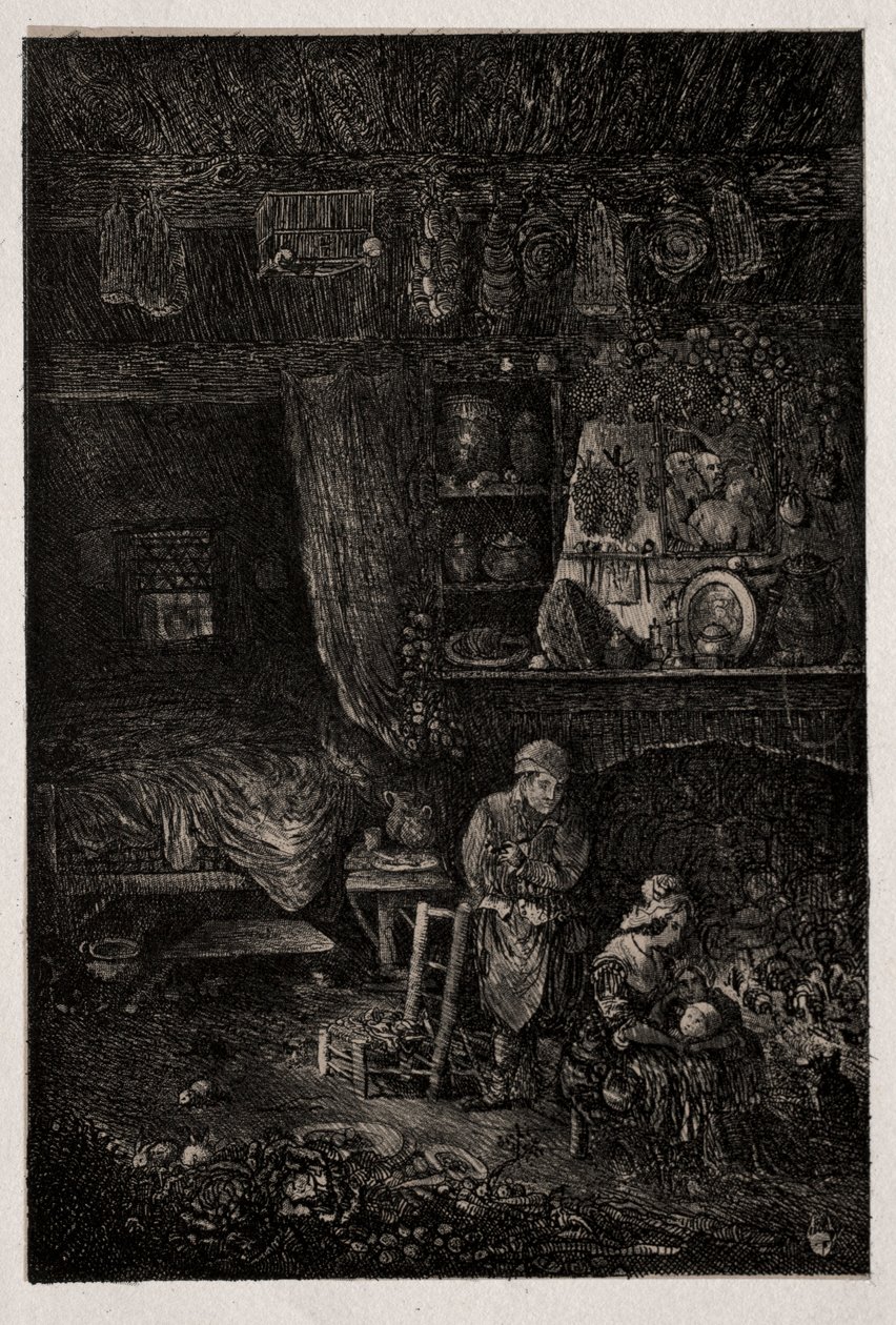 Flamländska interiören, 1856. av Rodolphe Bresdin