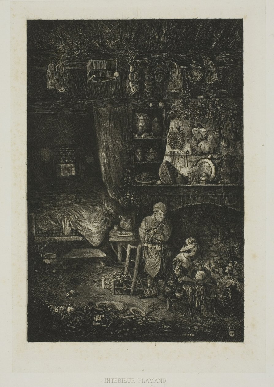 Flemish Interior, från Revue Fantaisiste av Rodolphe Bresdin