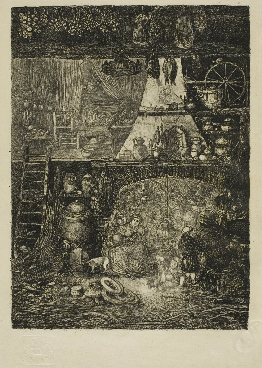 Interiör, bondehus i Haute-Garonne av Rodolphe Bresdin