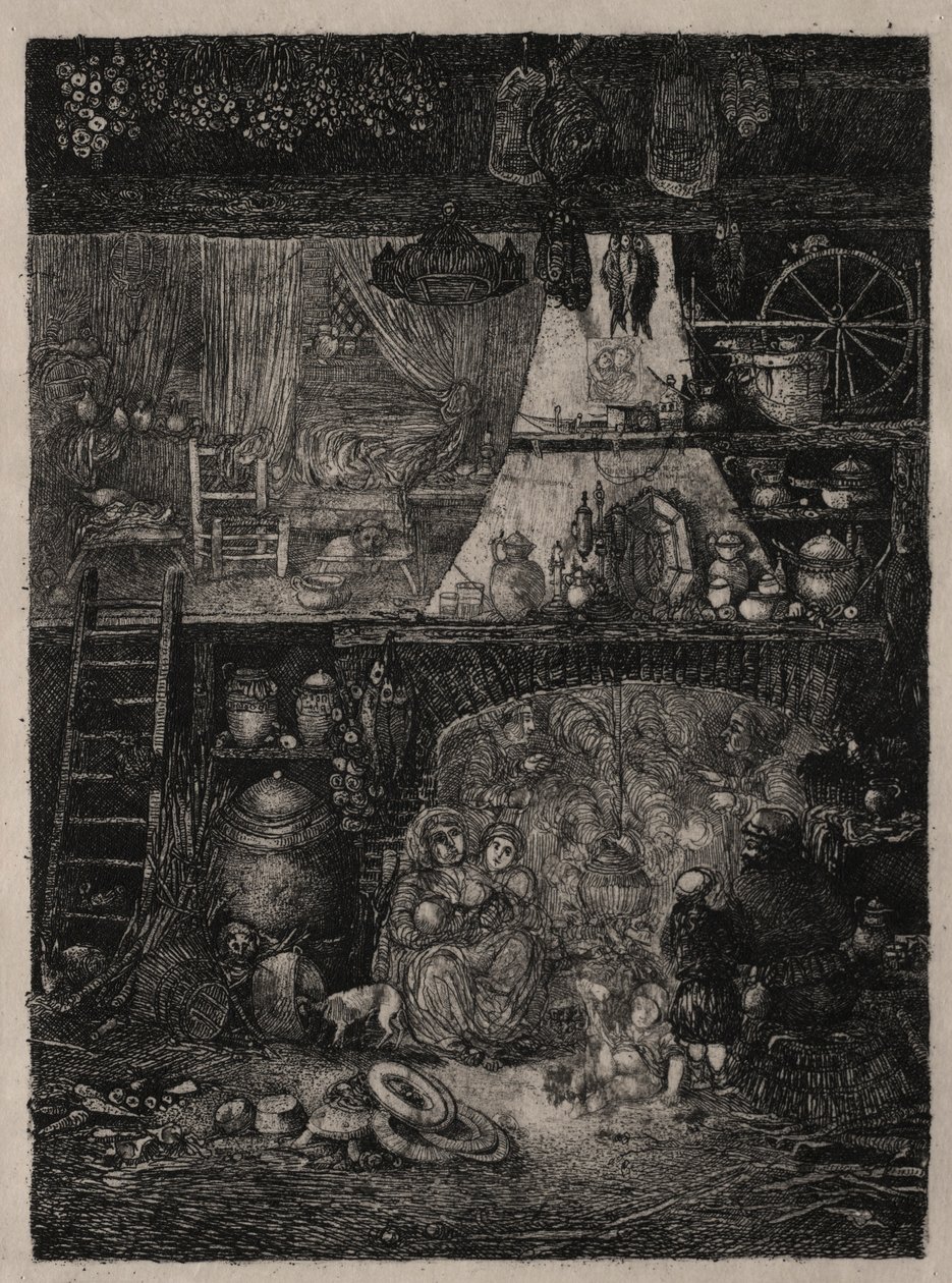 Bondeinteriör i Haute-Garonne, 1858. av Rodolphe Bresdin