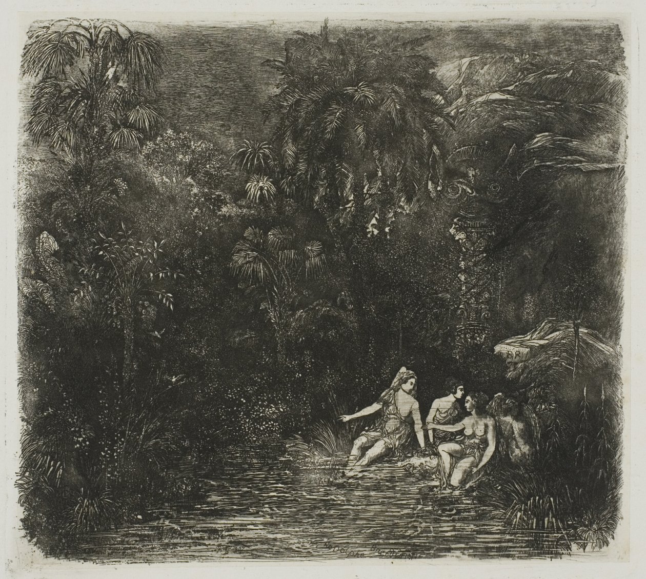 Badarna under palmerna av Rodolphe Bresdin