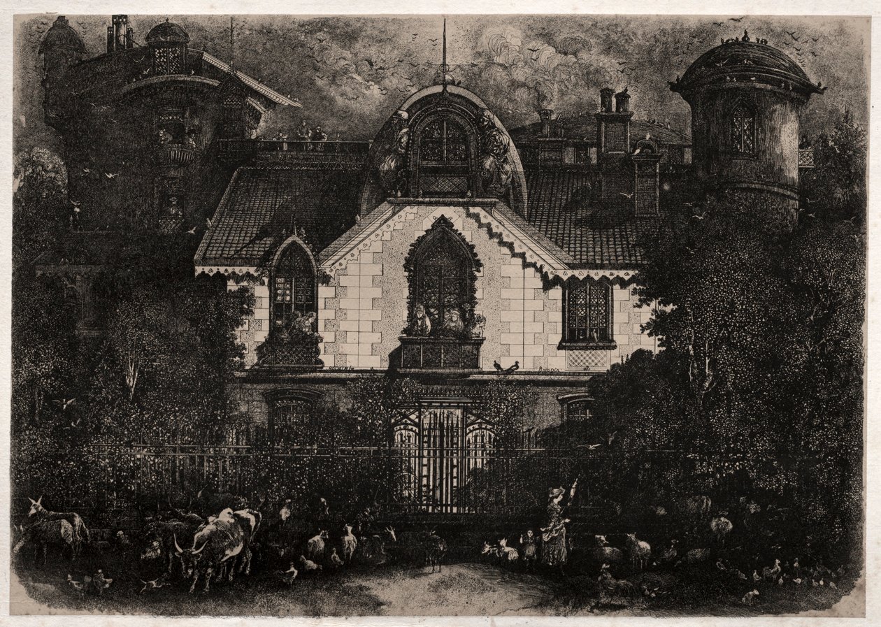 Det förtrollade huset, 1871. av Rodolphe Bresdin
