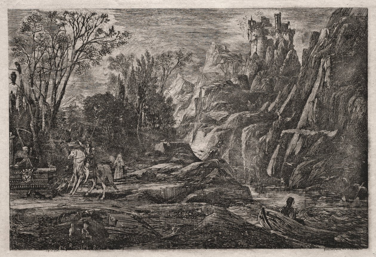 Riddaren och döden, 1866. av Rodolphe Bresdin