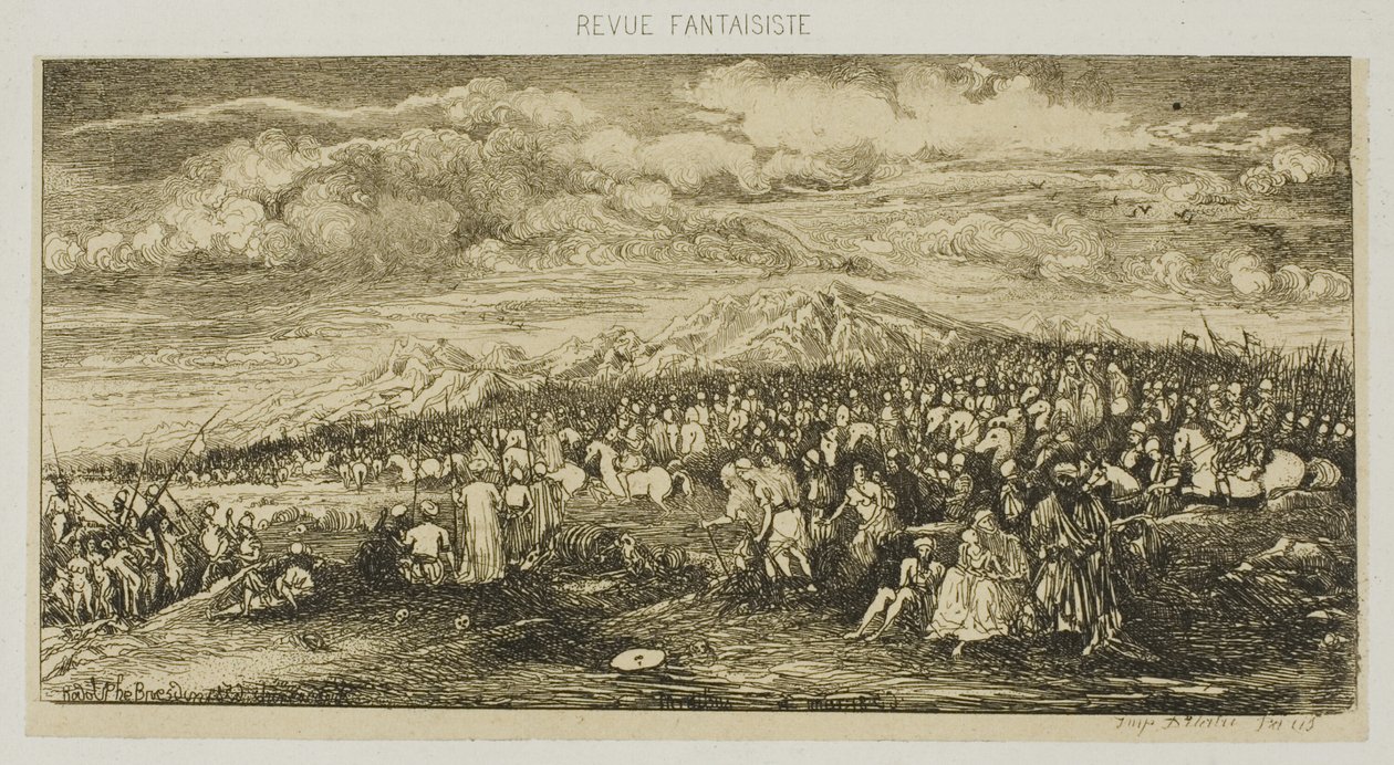 Den romerska armén, från Revue Fantaisiste av Rodolphe Bresdin