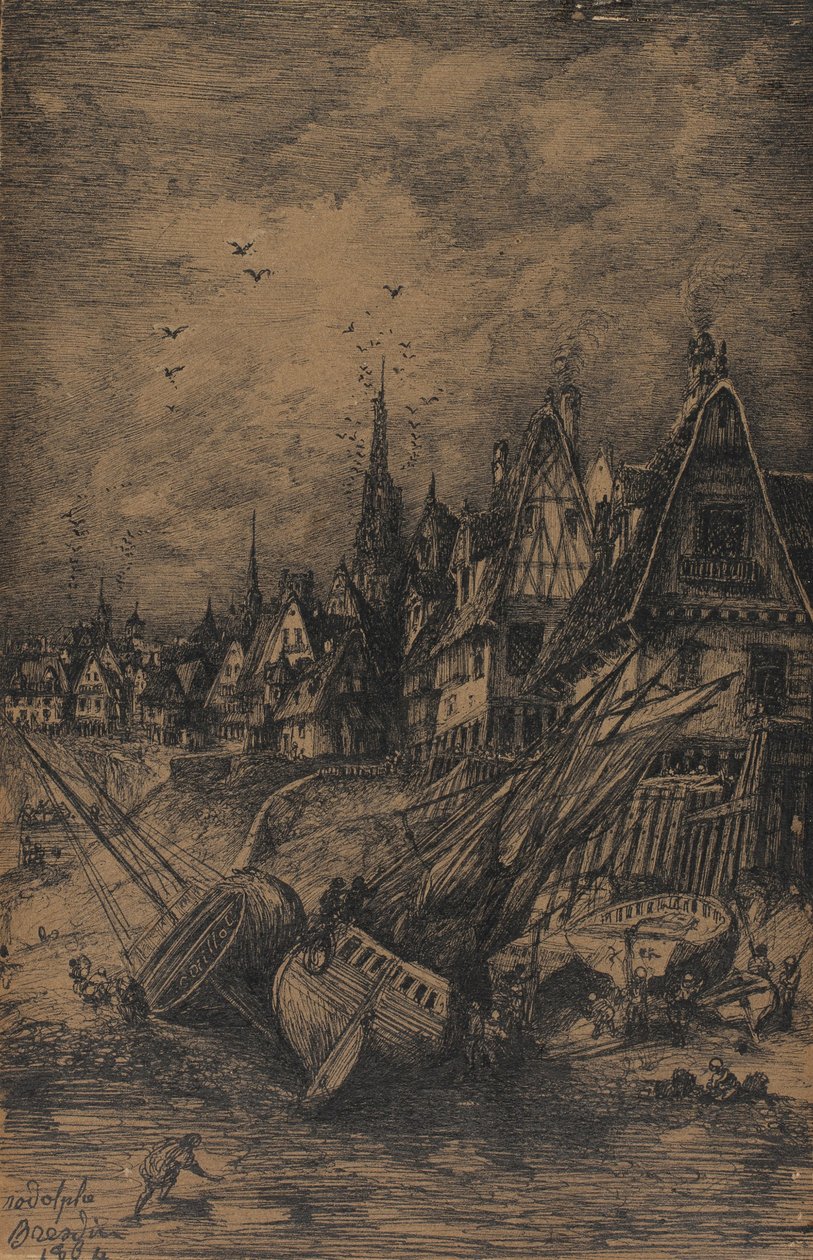 Diskade skepp, 1864 av Rodolphe Bresdin