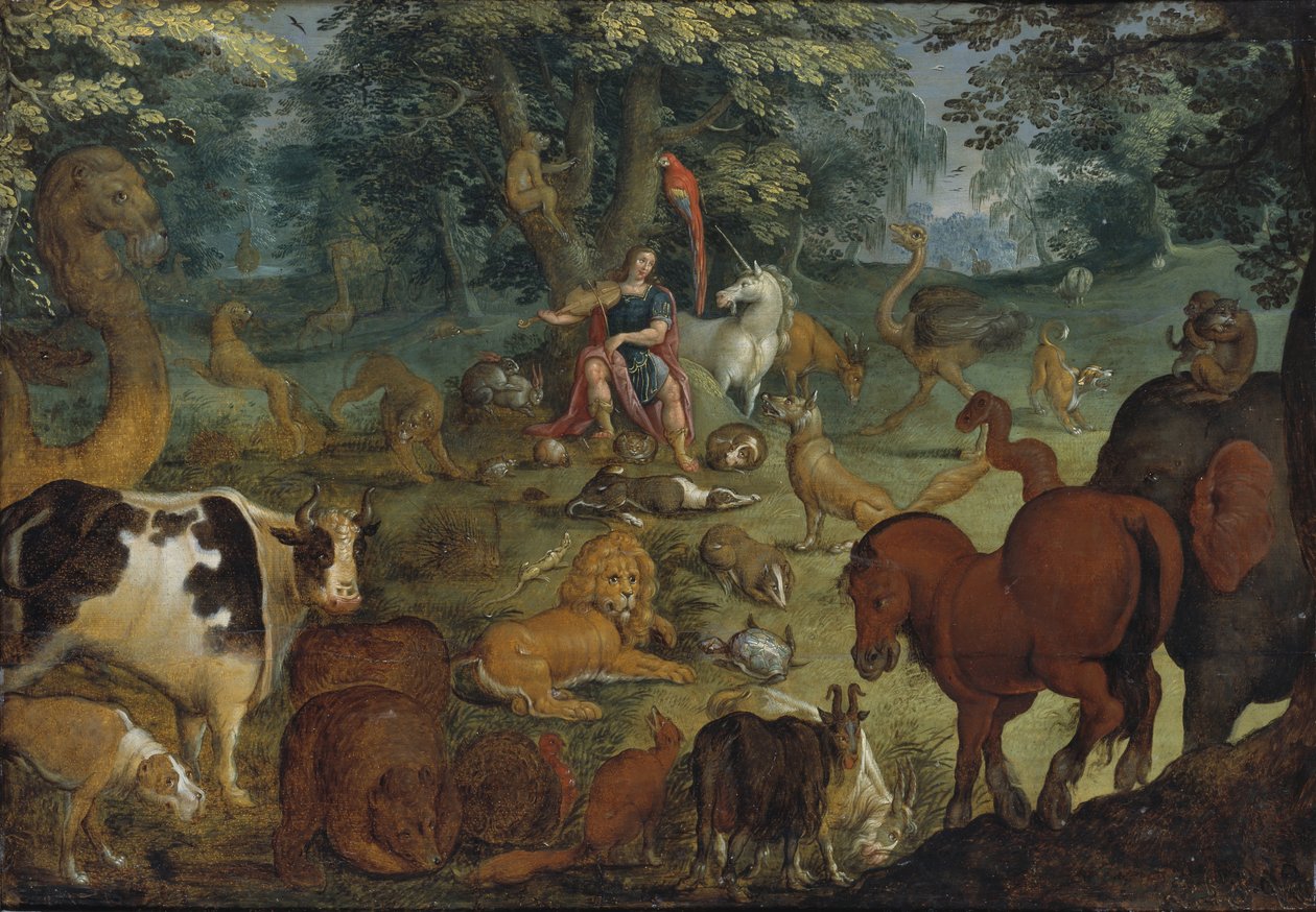 Orpheus charmar odjuren av Roelant Savery