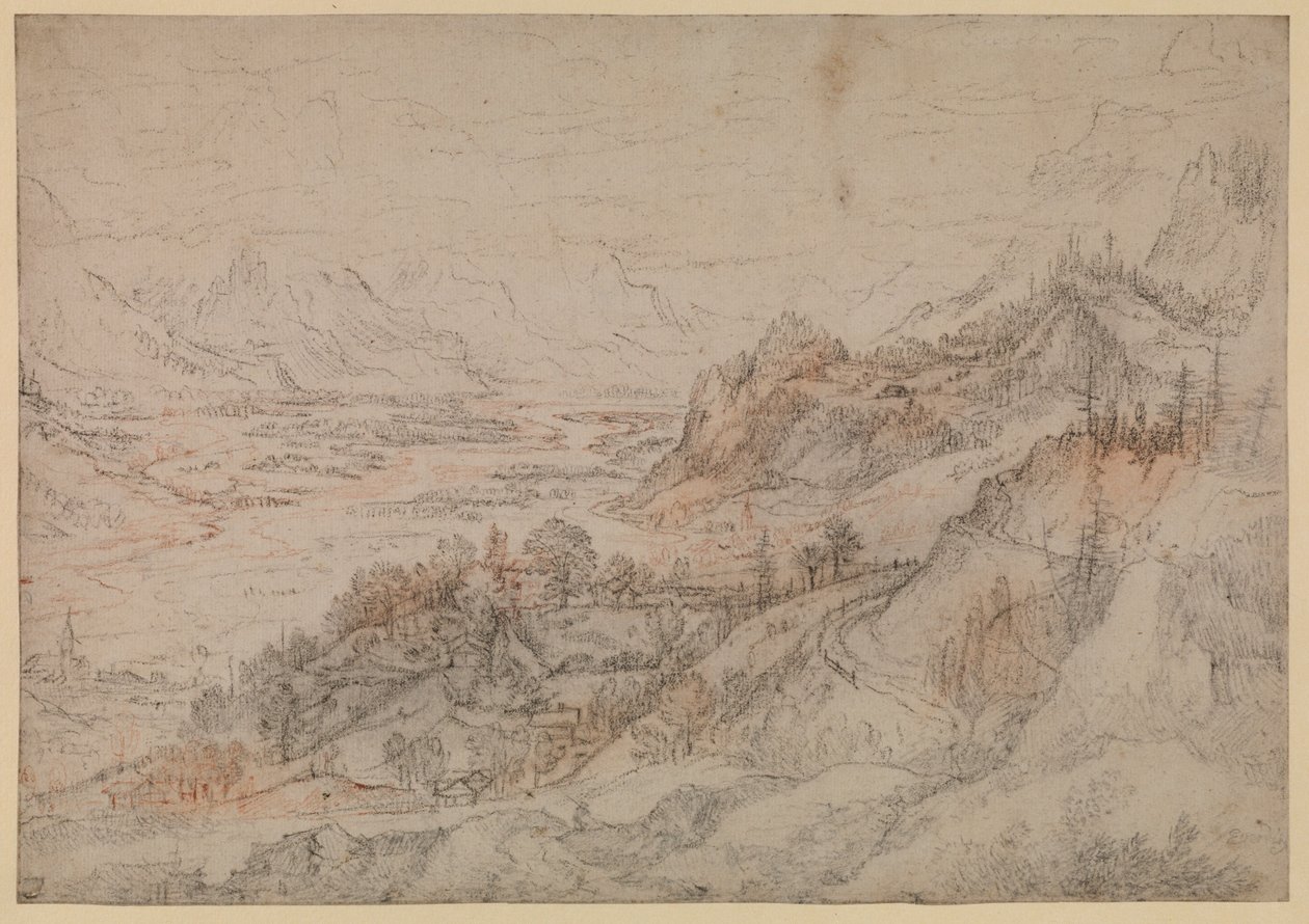 Bergslandskap - Inn-dalen i Tyrolen, 1607 av Roelandt Jacobsz. Savery