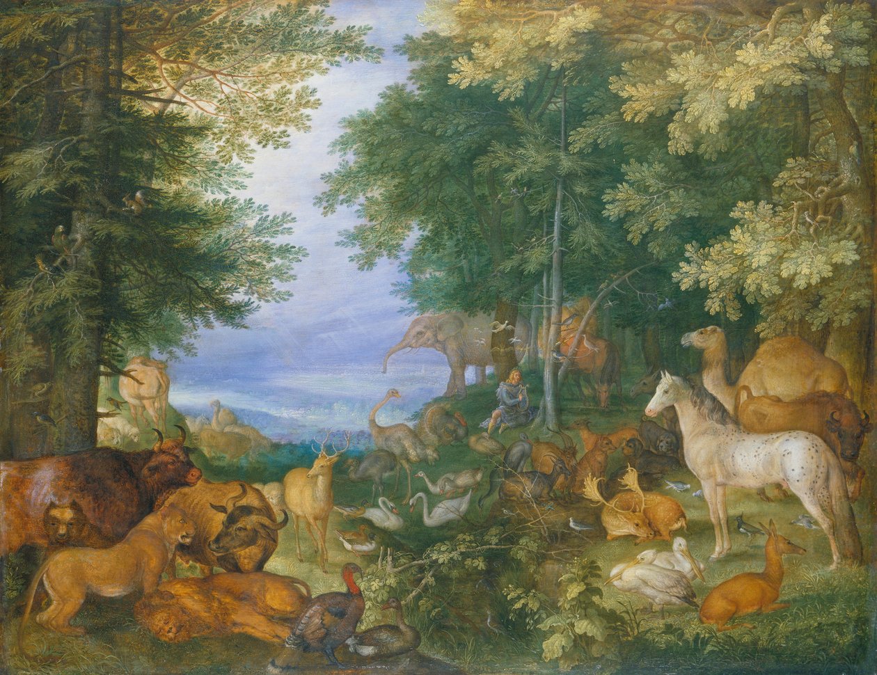Orfeus charmade djuren med sin musik av Roelandt Jacobsz. Savery