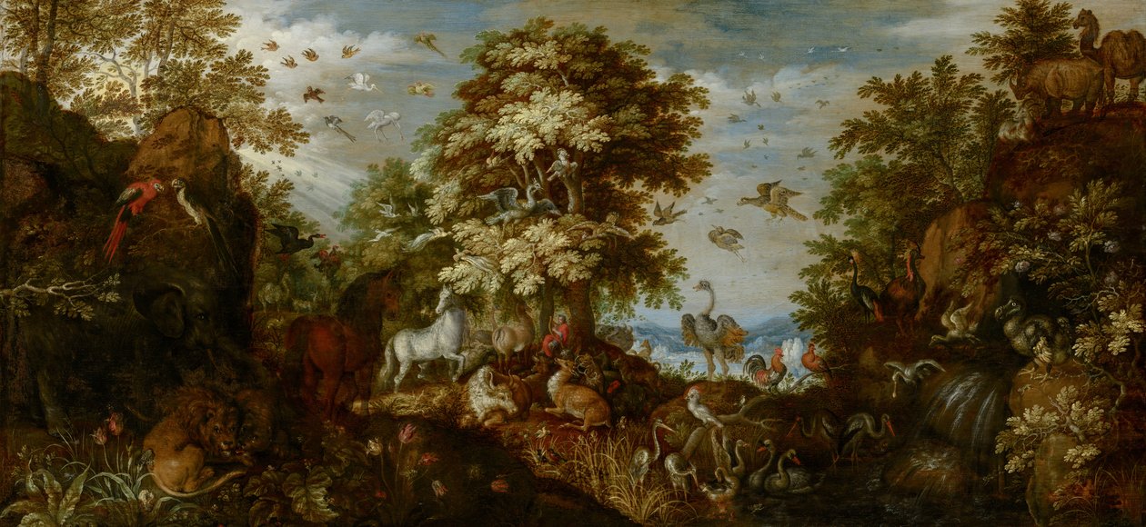 Orpheus charming the animals with his music, 1627 av Roelandt Jacobsz. Savery