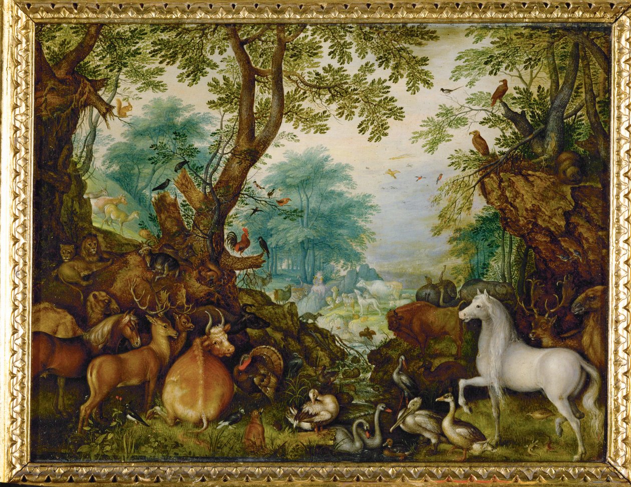 Orfeus bland djuren (målning på koppar) av Roelandt Jacobsz. Savery