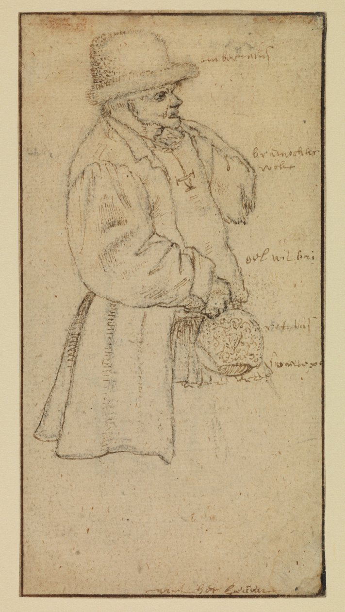 Bonde som bär en burk, recto, 1500-talet av Roelandt Jacobsz. Savery