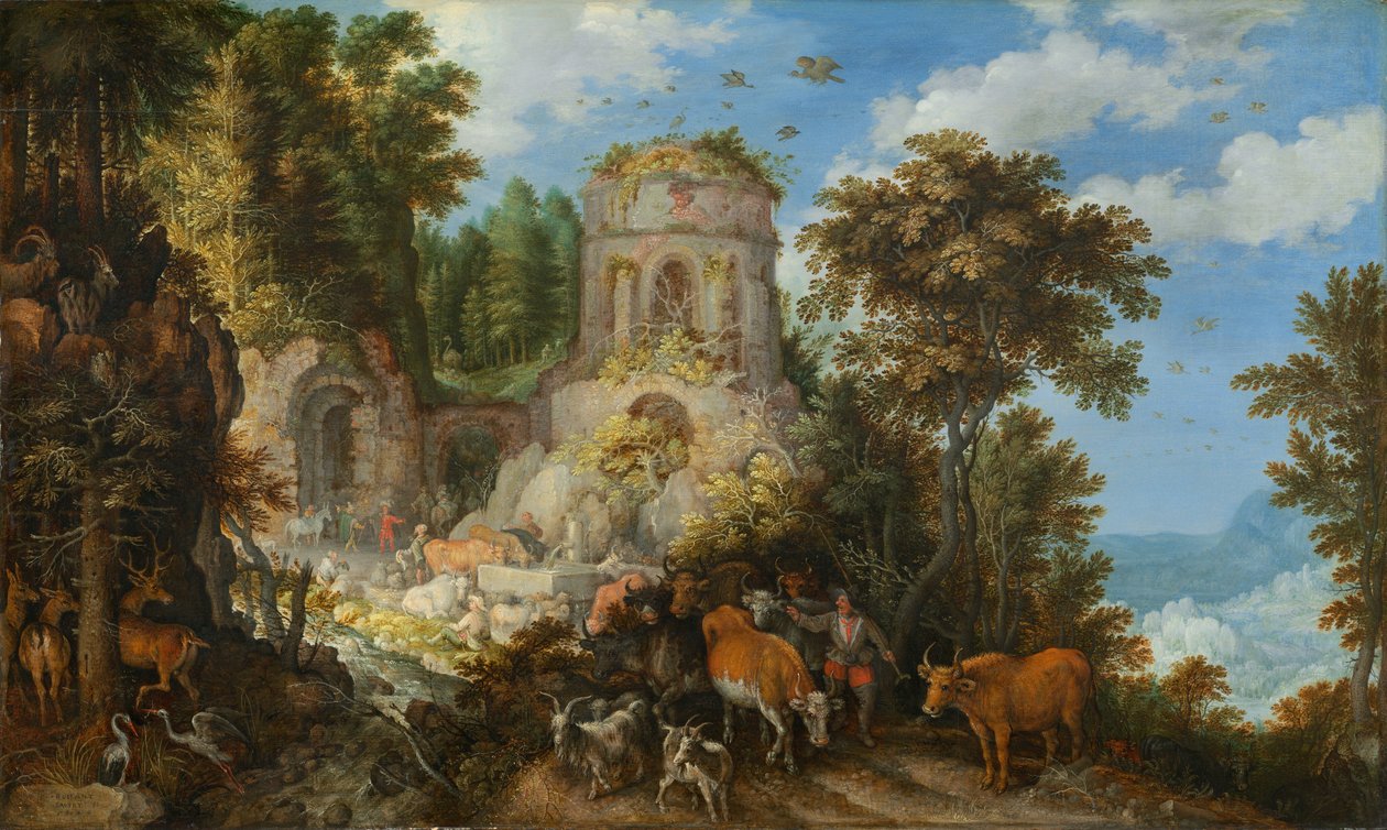 Landskap med flykten till Egypten, 1624. av Roelandt Savery