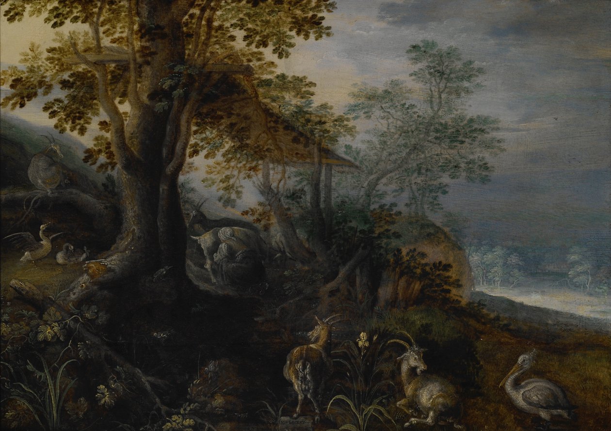 Landscape with Animals av Roelant Saverij