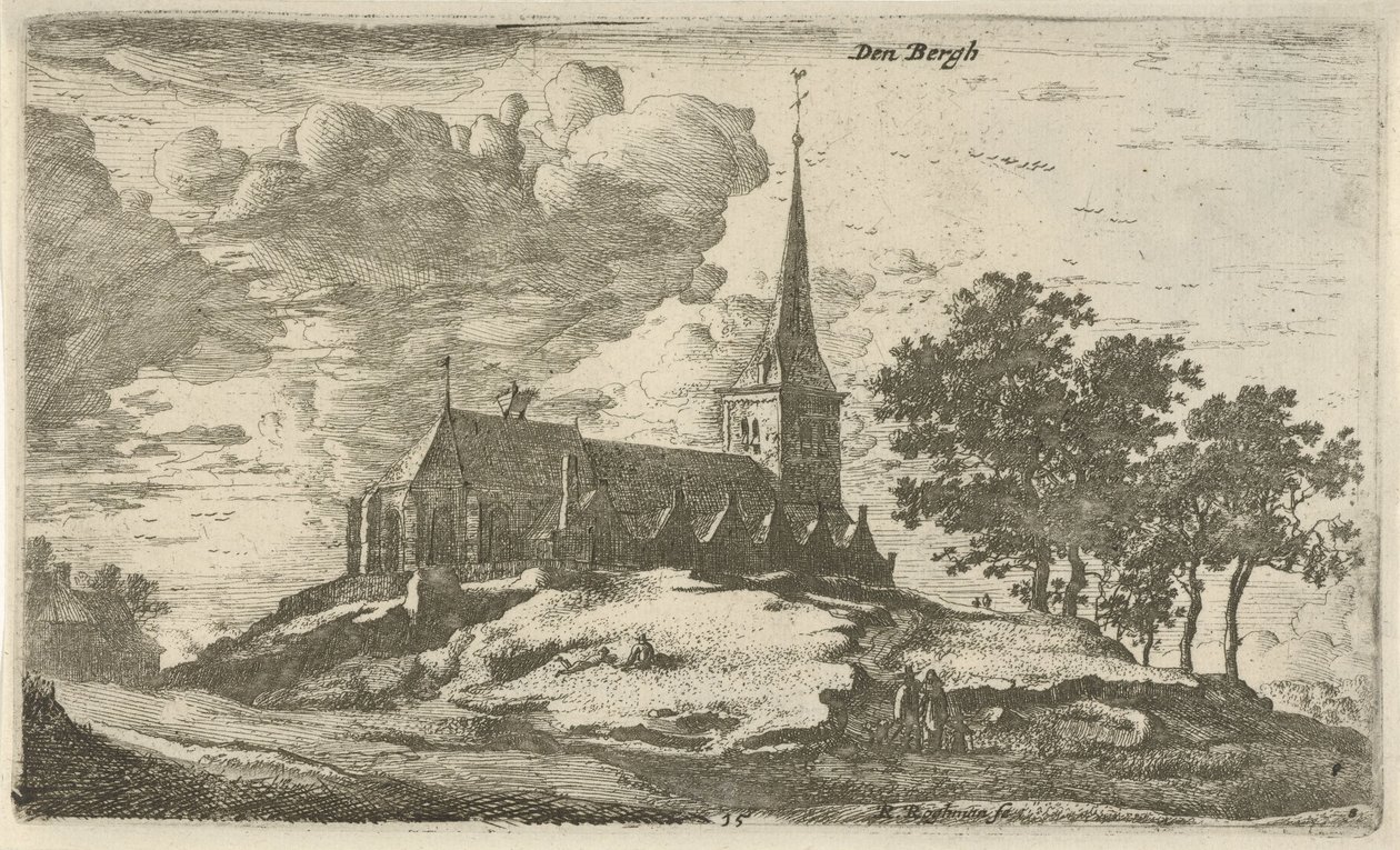 Kyrka i Nederhorst den Berg Den Bergh (titel på objekt) av Roelant Roghman