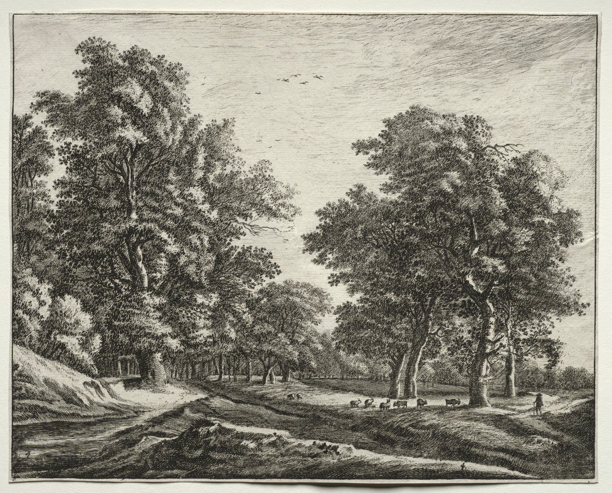 Six view i skogen i Haag: Goats Under the Trees. av Roelant Roghman