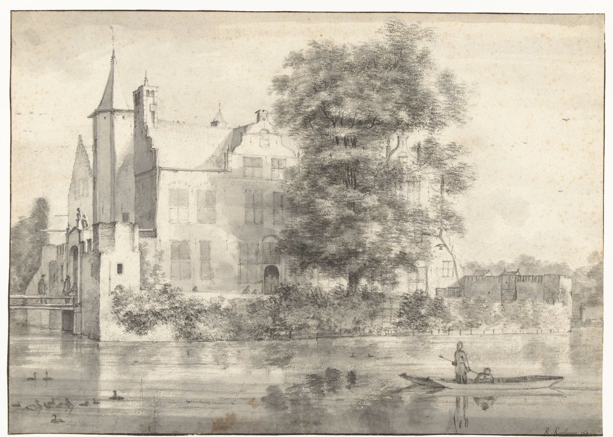 Vy över Huis te Rhoon, sett från söder av Roelant Roghman