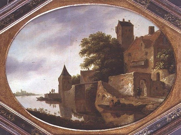 Landskap med en befäst herrgård av Roelof Van Vries