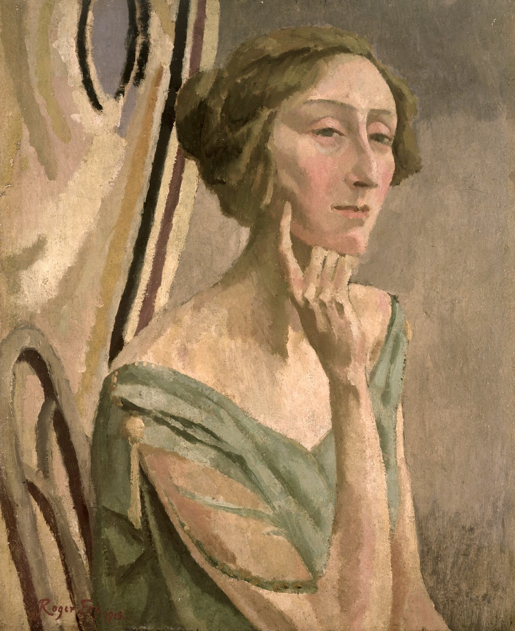 Porträtt av Edith Sitwell (1887-1964), 1915 av Roger Eliot Fry