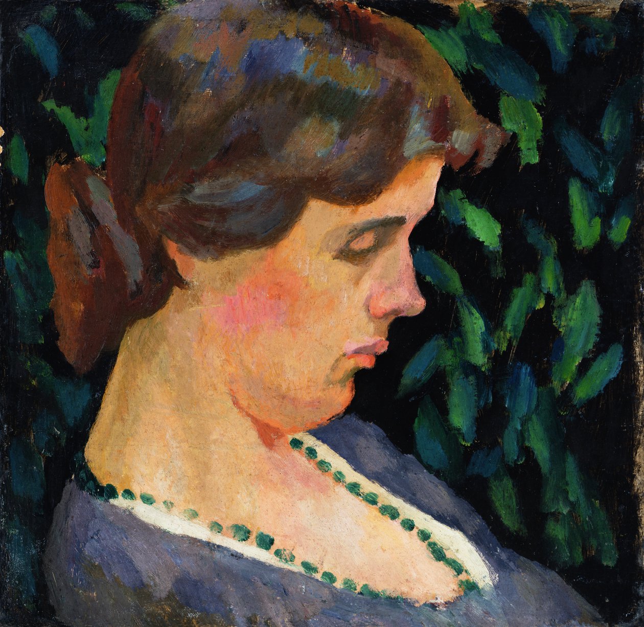 Porträtt av Vanessa Bell, 1911 (panel) av Roger Eliot Fry
