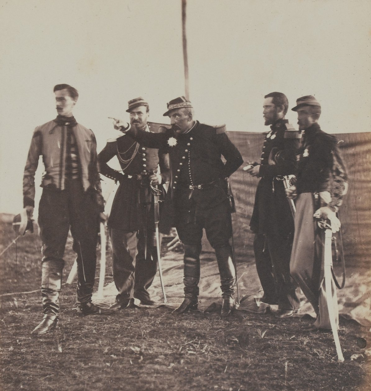 General Bosquet (1810-61) och stab, 1855 av Roger Fenton
