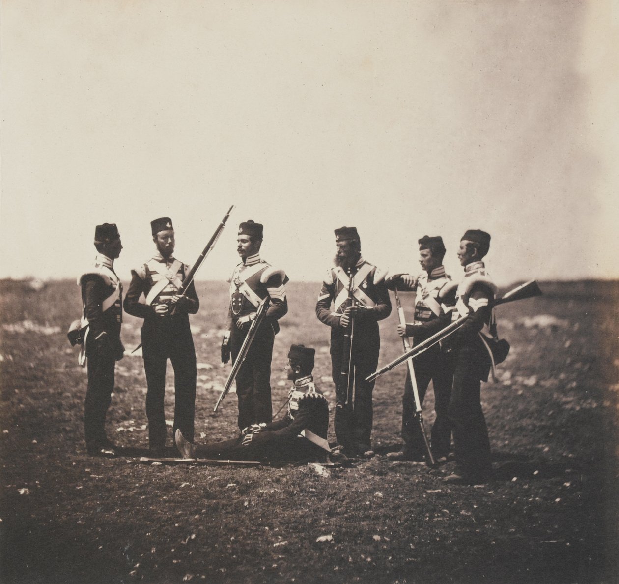 Men of the 68th (Durham) Regiment of Foot (Light Infantry) från ett album med 52 fotografier associerade med Krimkriget, 1855 av Roger Fenton