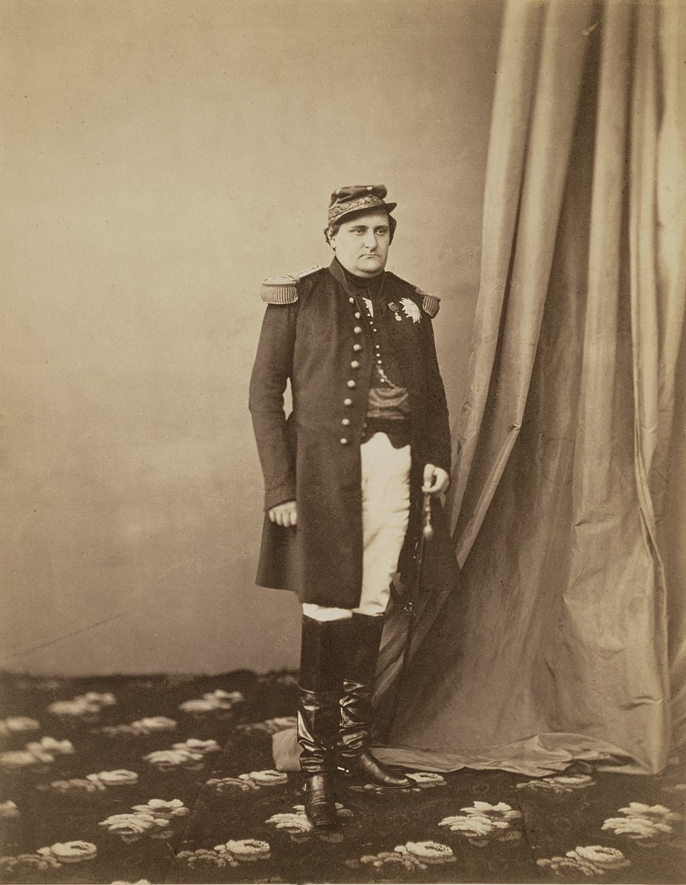 Napoleon-Joseph-Charles-Paul (1822-91) Prins Napoleon, 1855 (sepiafoto) av Roger Fenton