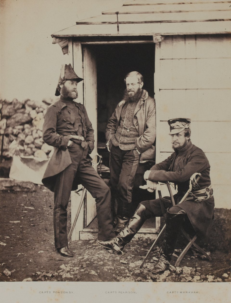 Officerare i staben för generallöjtnant Sir George Brown, från ett album med 52 fotografier associerade med Krimkriget, 1855 av Roger Fenton