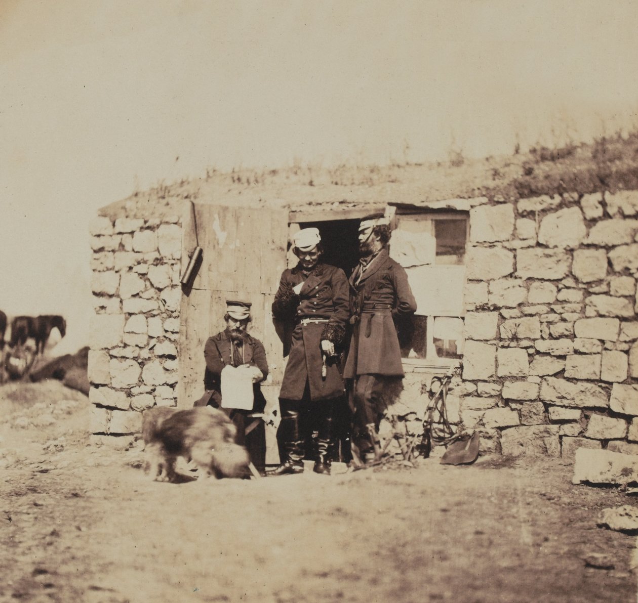 Officerare i staben för generallöjtnant Sir Richard England, från ett album med 52 fotografier associerade med Krimkriget, 1855 av Roger Fenton