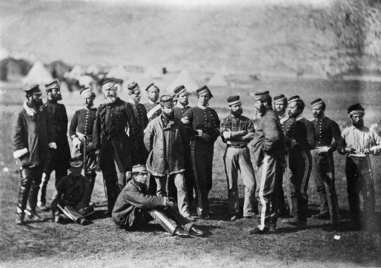 Överlevande från 13:e regementet av lätta dragoner efter slaget vid Balaklava, 1854, 1855 av Roger Fenton