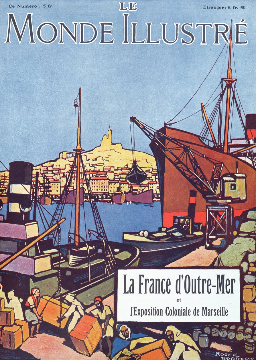 Framsida till ett specialnummer av "Le Monde Illustre" om den internationella utställningen i Marseille 1922 (färglitografi) av Roger Broders