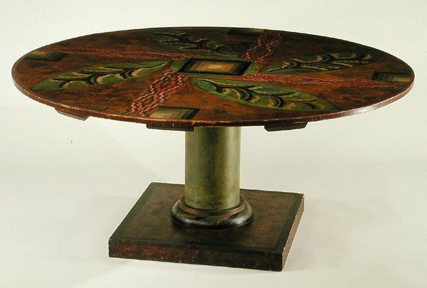 Cirkulärt bord, ca 1913-14 (handmålat trä) av Roger Eliot Fry