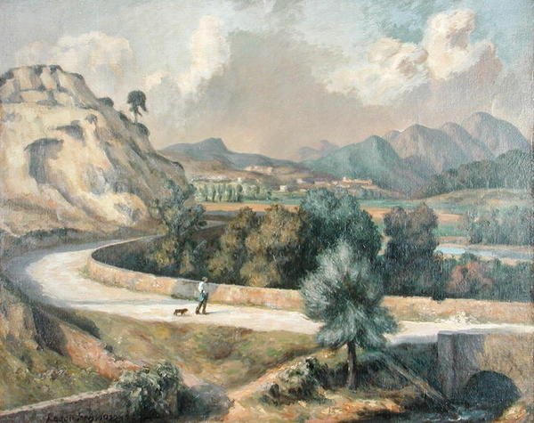 Italienskt landskap, ca 1922-25 (olja på duk) av Roger Eliot Fry