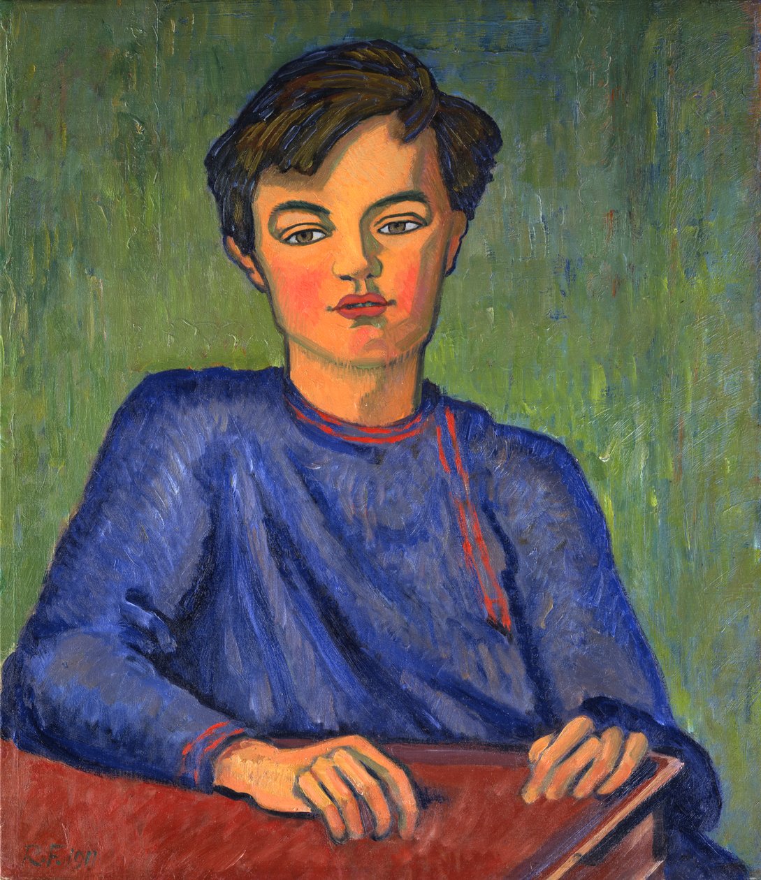 Porträtt av Julian, konstnärens son, 10 år gammal av Roger Eliot Fry